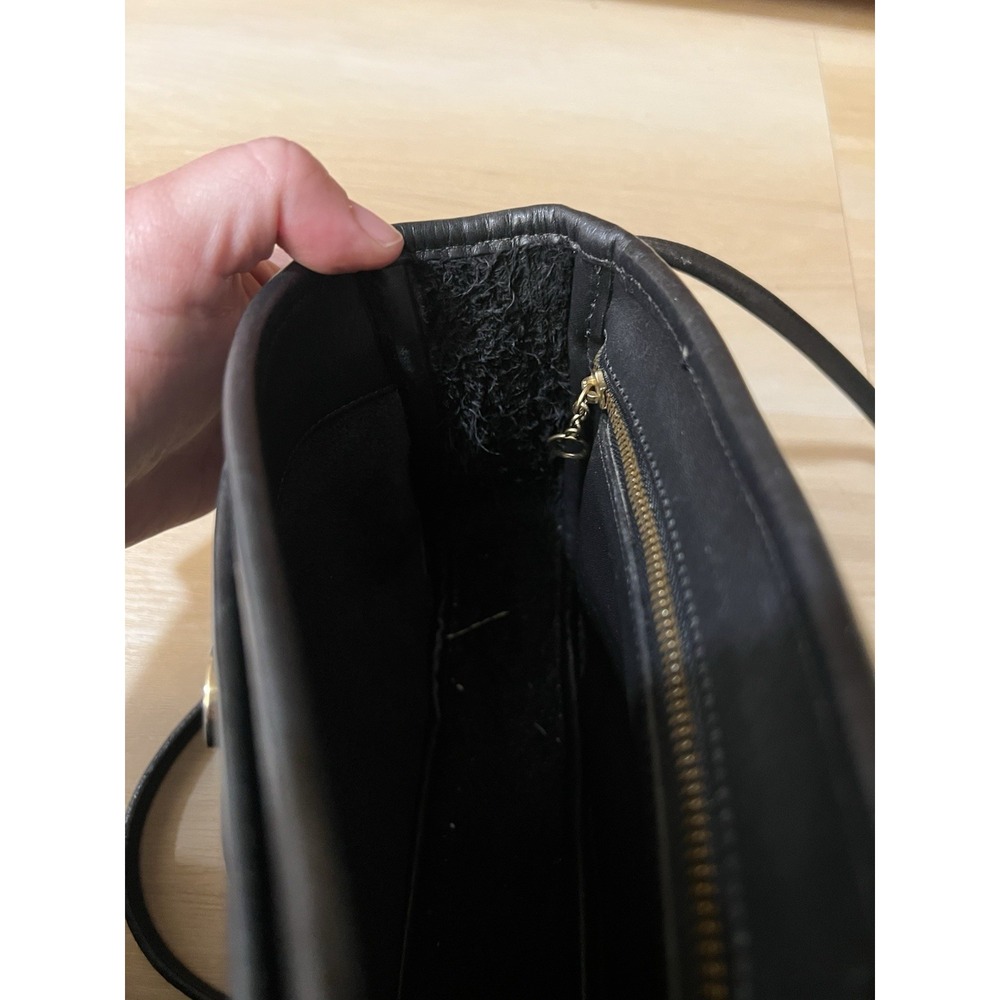 Vintage Coach Cafe 4111‎ Black Leather Crossbody Bag Made In Italy 1751-392 - Picture 13 of 16